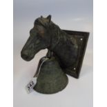 WALL MOUNTED BELL WITH HORSE HEAD DECORATION