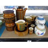 COLLECTION OF HORNSEA POTTERY AND 2 GINGER JARS