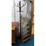 COAT STAND AND A PAIR OF STEPS