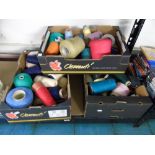 3 LARGE BOXES OF COTTON / WOOL CONES