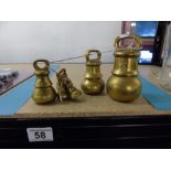 SET OF 5 BRASS WEIGHTS