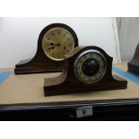 2 VINTAGE OAK NAPOLEON MANTLE CLOCKS