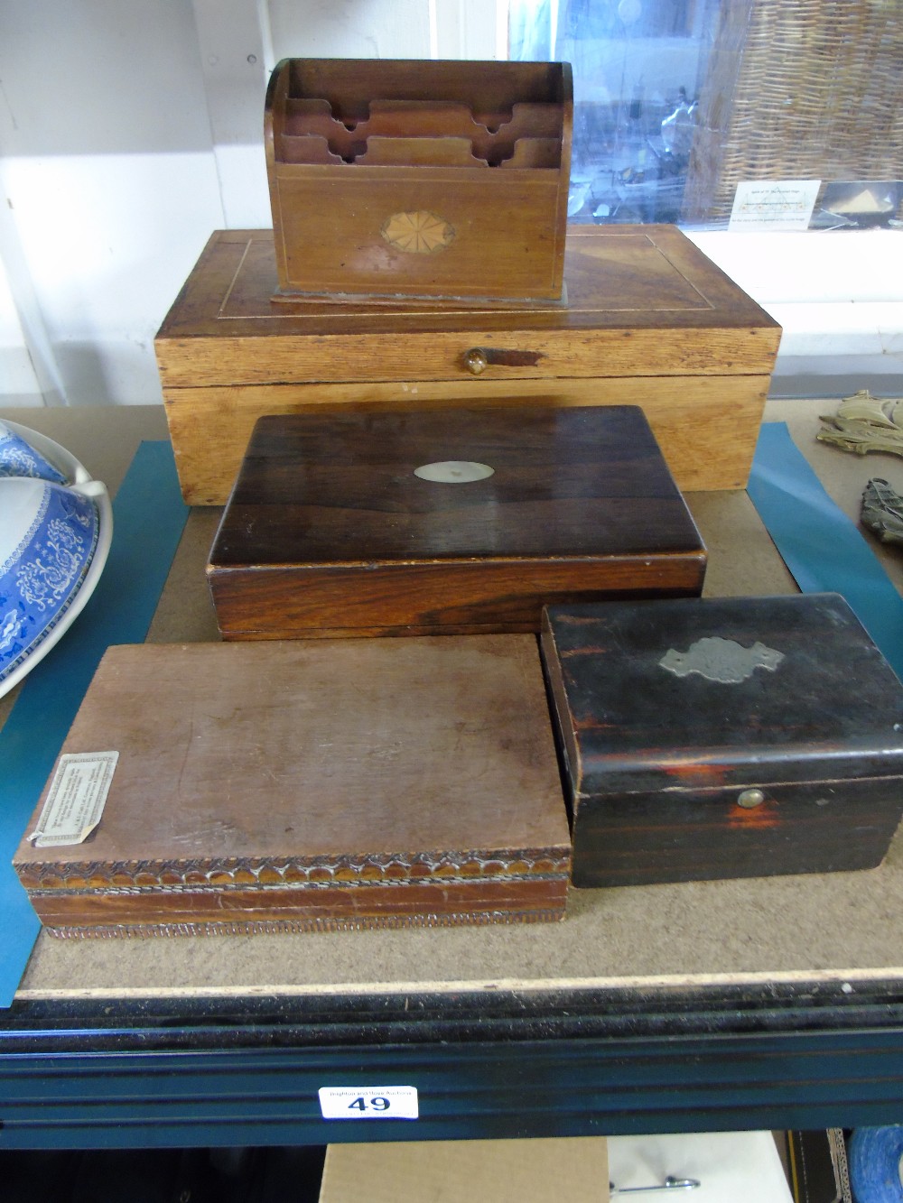 WOODEN BOXES AND LETTER RACK