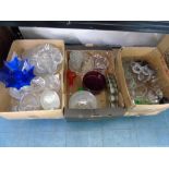 3 LARGE BOXES OF GLASS AND CRYSTAL