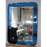 ART DECO STYLE BLUE GLASS MIRROR