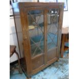 OAK 2 DOOR GLAZED BOOKCASE