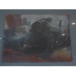 JOHNATHAN WALLER PAINTING, SIGNED AND DATED 1986 'STUDY OF WARSHIP ENGINES'