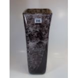 TALL GREY MOTTLED GLASS VASE