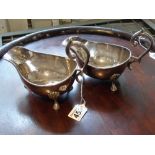 PAIR SILVER PLATED GRAVY BOATS