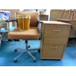 BEDSIDE CUPBOARD AND SWIVEL CHAIR