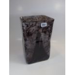 SQUARE MOTTLED GLASS VASE