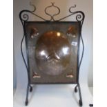 ARTS & CRAFTS COPPER FIRE SCREEN WITH HEART MOTIF