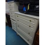 4 DRAWER CHEST OF DRAWERS + 2 X 4 DRAWER CHESTS