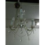 3 ARM GLASS HANGING CHANDELIER