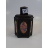 CHINESE TEA CADDY WITH GLASS PANELS