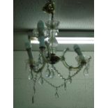 3 ARM GLASS HANGING CHANDELIER