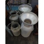 4 ASSORTED SIZED MILK CHURNS