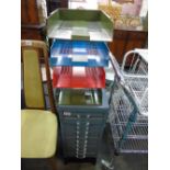 SMALL METAL FILING CABINET & FILING TRAYS