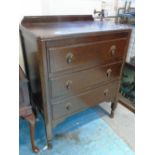 3 DRAWER OAK CHEST OF DRAWERS