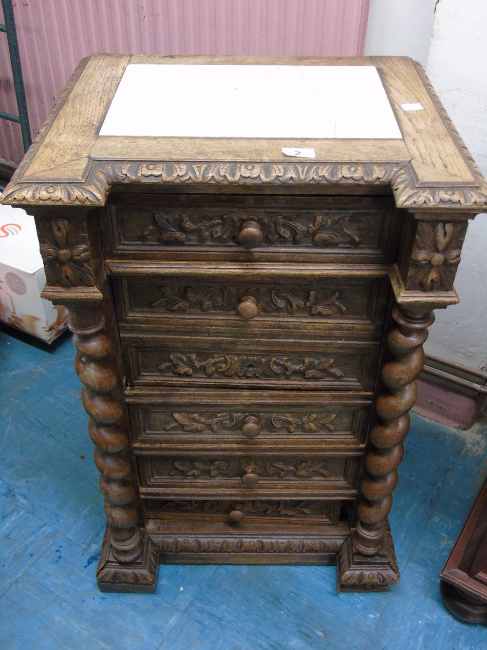 HEAVILY CARVED 6 DRAWER FRENCH CHEST - Image 2 of 2