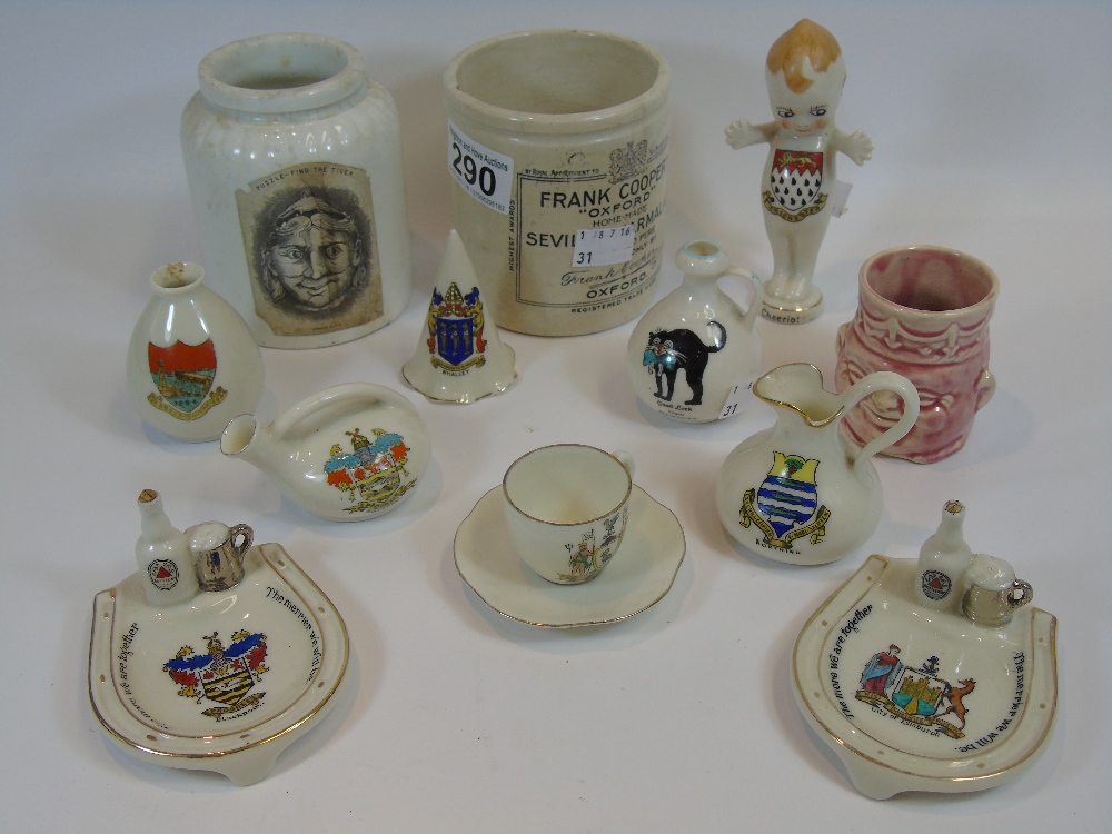 QUANTITY OF CRESTED WARE INCLUDING, KEWPIE/CUPIE DOLL
