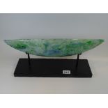 ? BERTIL VALLIEN, KOSTA BODA BOAT SCULPTURE ON STAND, 50 cm, SOME CHIPS