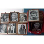 VINTAGE FRAMED & GLAZED BLACK & WHITE PHOTOGRAPHS OF 'CELEBRITIES'