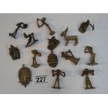 GROUP OF AFRICAN BRONZE / BRASS FIGURES & ANIMALS