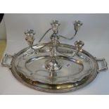 2 PIECE CANDELABRA & SERVING DISHES