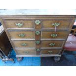 OAK, 8 DRAWER CHEST OF DRAWERS