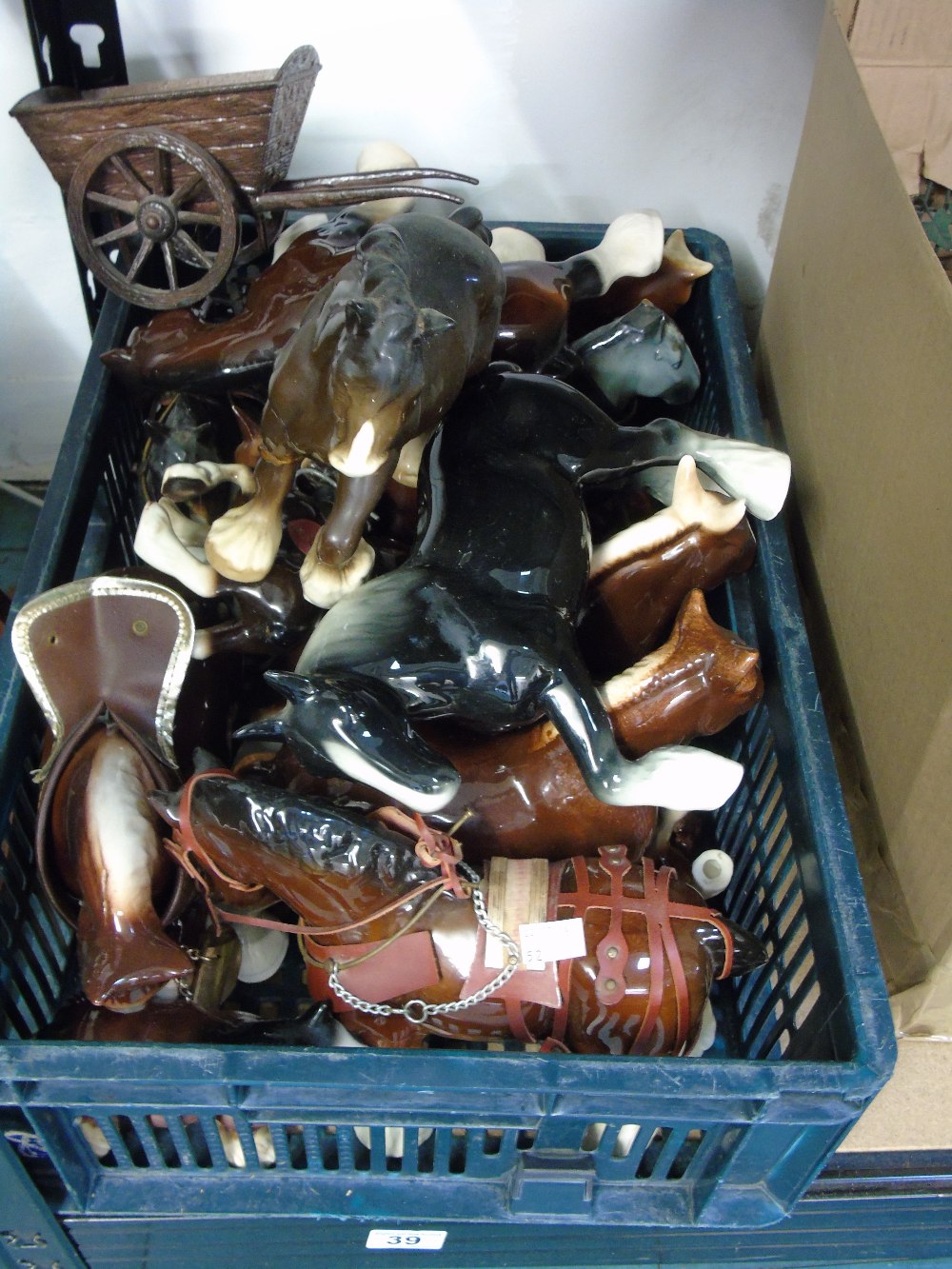 BOX OF SHIRE HORSE FIGURES