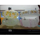 4 ART DECO GLASS LAMPSHADES