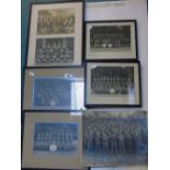 5 FRAMED & GLAZED, BLACK & WHITE, GROUP PHOTOGRAPH