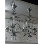 2 GREY METAL CHANDELIERS