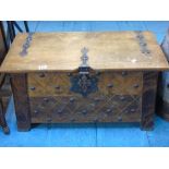 STUDDED OAK COFFER