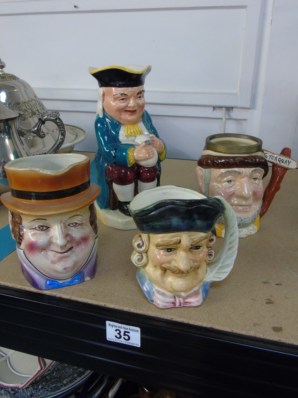 4 TOBY JUGS INCLUDING LANCASTER WARE