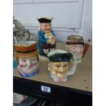 4 TOBY JUGS INCLUDING LANCASTER WARE