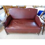 2 SEATER OAK SOFA