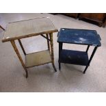 VICTORIAN BAMBOO TABLE AND BOBBIN TURNED LEGGED SIDE TABLE