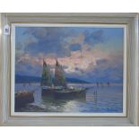 NAUTICAL OIL PAINTING SIGNED DELUCA, POSSIBLY LUIGI DELUCA