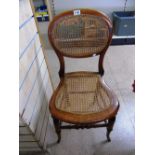 CANE SEATED BEDROOM CHAIR