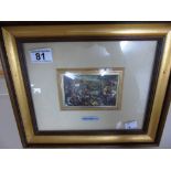 FRAMED & GLAZED ITALIAN PAINTED SILVER PLAQUE WITH GUARANTEE