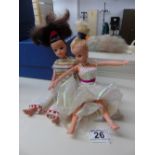 2 VINTAGE SINDY DOLLS