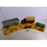 3 BOXED DINKY TOYS WAGON AND 2 TRAILERS 413/428 AND 429