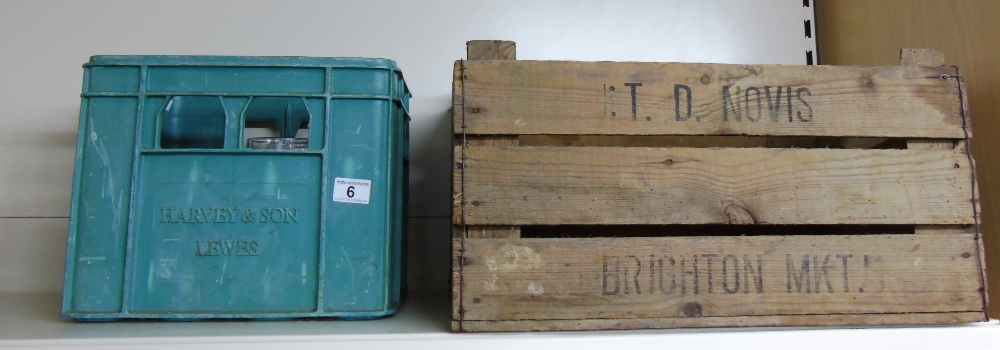 BRIGHTON MARKET WOODEN CRATE & HARVEY BREWERY CRATE