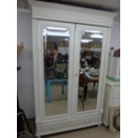 FRENCH, WHITE PAINTED LINEN CUPBOARD/ ARMOIRE