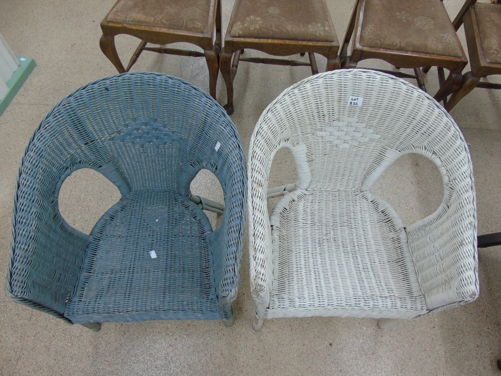 2 PAINTED WICKER CHAIRS