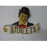 TOILET SIGN WITH CHARLIE CHAPLIN