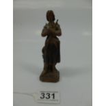 BRONZED SPELTER FIGURE OF JOAN OF ARC, MARKED TO BASE DSR