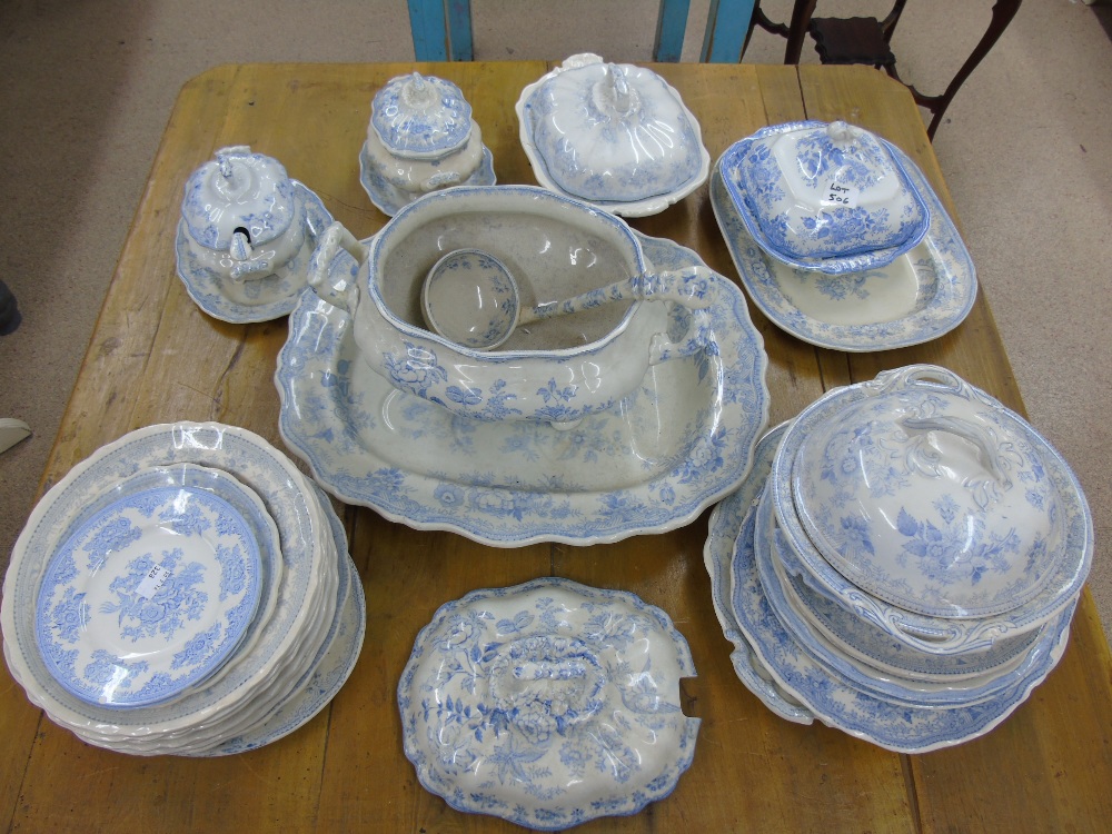 VICTORIAN BLUE & WHITE PART DINNER SERVICE - Image 2 of 2